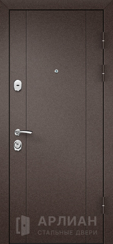 Фото «Металлическая дверь антик медь с отделкой под дерево и усиленным листом стали №6»