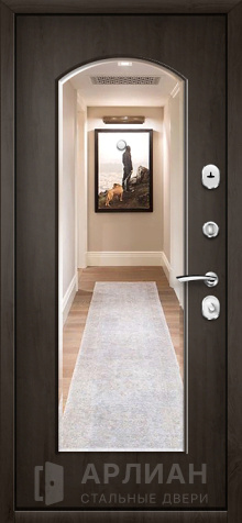 Фото №2 «Входная дверь с порошковым покрытием шагрень с зеркальными вставками №2»