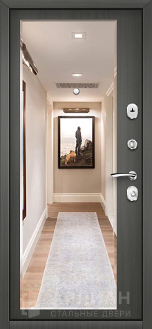 Фото №2 «Стальная дверь с фрезерованной отделкой из массива дерева №23»